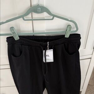 Drawstring Barrel Leg Pants XL Black
